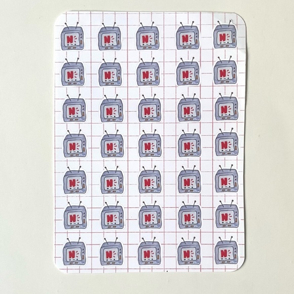 🏷️ handmade by me mini TV sticker sheet for bullet journal weatherproof - Picture 3 of 5
